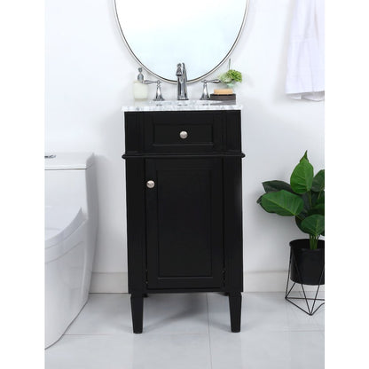18 inch Single bathroom vanity in Black