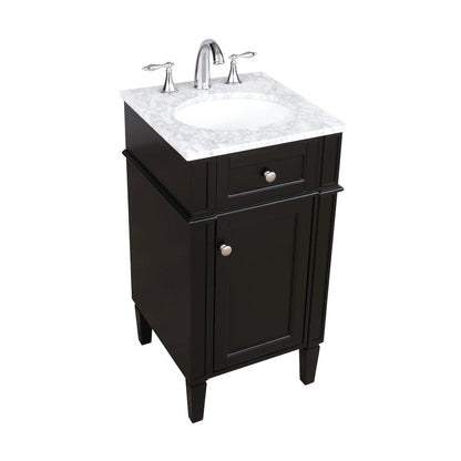 18 inch Single bathroom vanity in Black