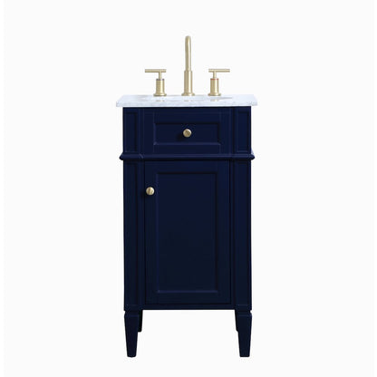 18 inch Single bathroom vanity in blue