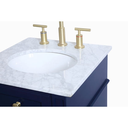 18 inch Single bathroom vanity in blue