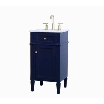18 inch Single bathroom vanity in blue