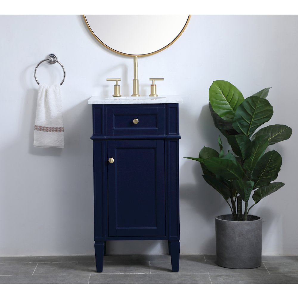 18 inch Single bathroom vanity in blue