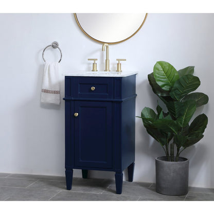18 inch Single bathroom vanity in blue