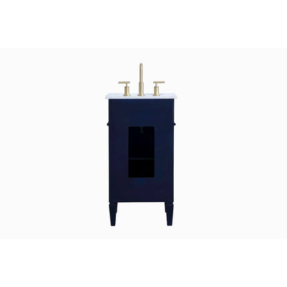18 inch Single bathroom vanity in blue