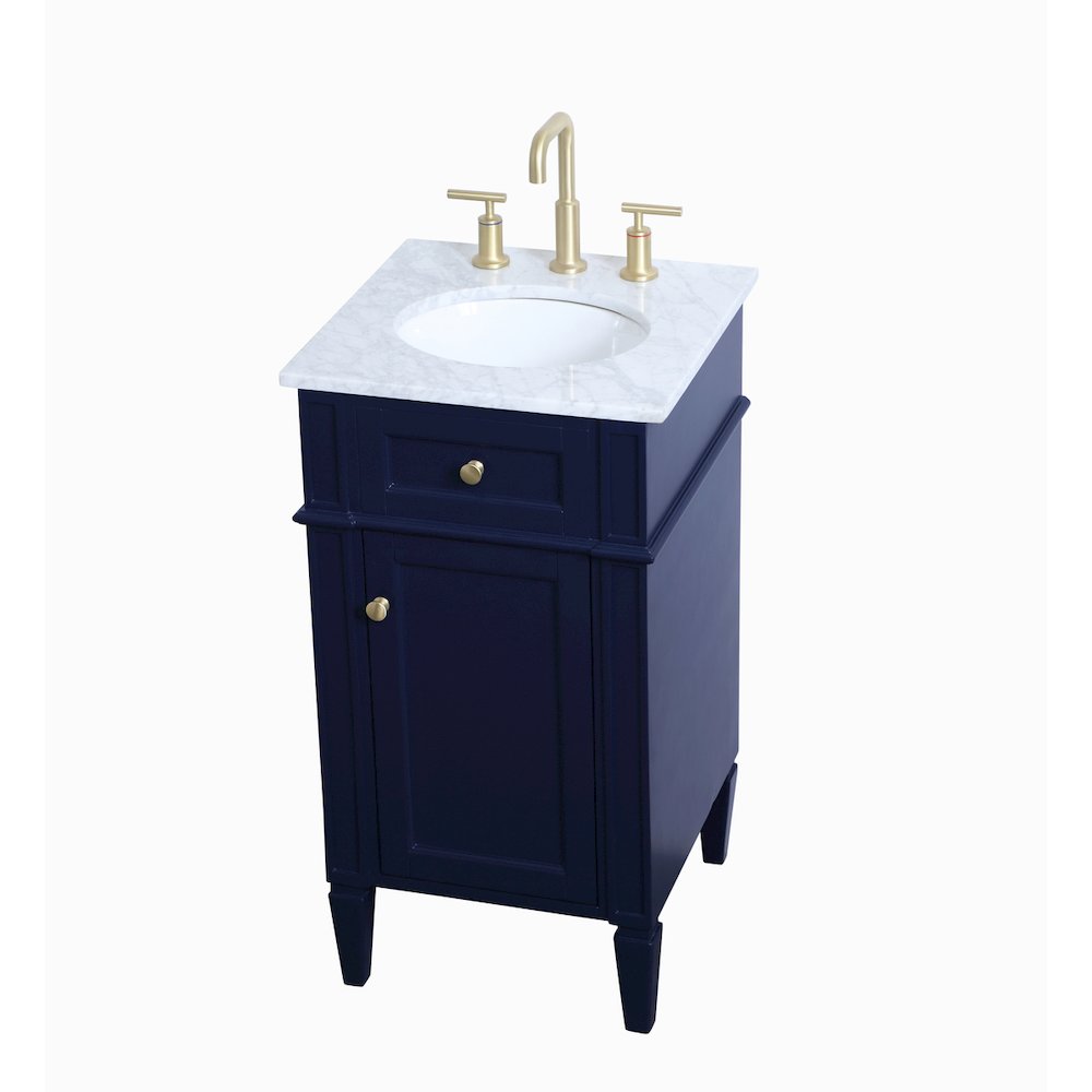 18 inch Single bathroom vanity in blue