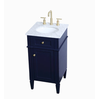 18 inch Single bathroom vanity in blue