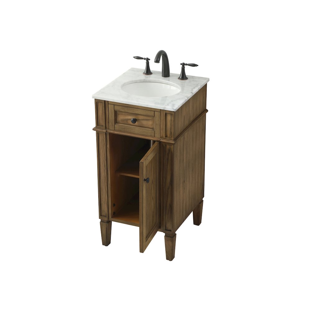 18 inch Single bathroom vanity in driftwood