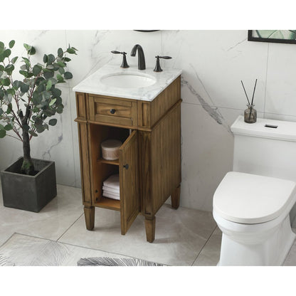 18 inch Single bathroom vanity in driftwood