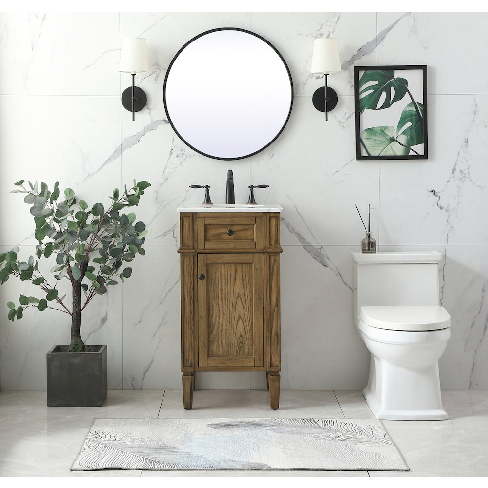 18 inch Single bathroom vanity in driftwood