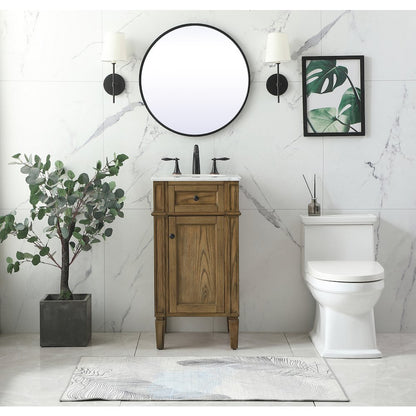 18 inch Single bathroom vanity in driftwood