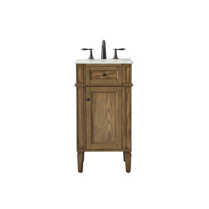 18 inch Single bathroom vanity in driftwood