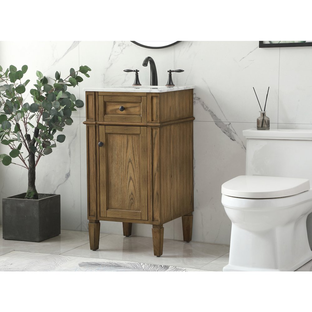 18 inch Single bathroom vanity in driftwood