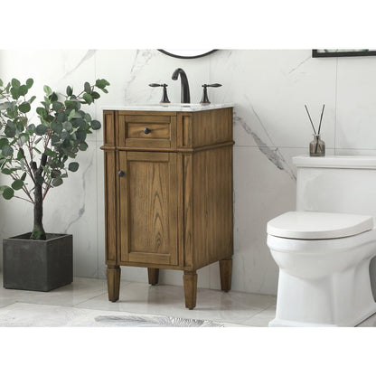 18 inch Single bathroom vanity in driftwood