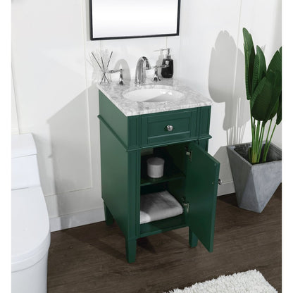 18 inch Single bathroom vanity in green