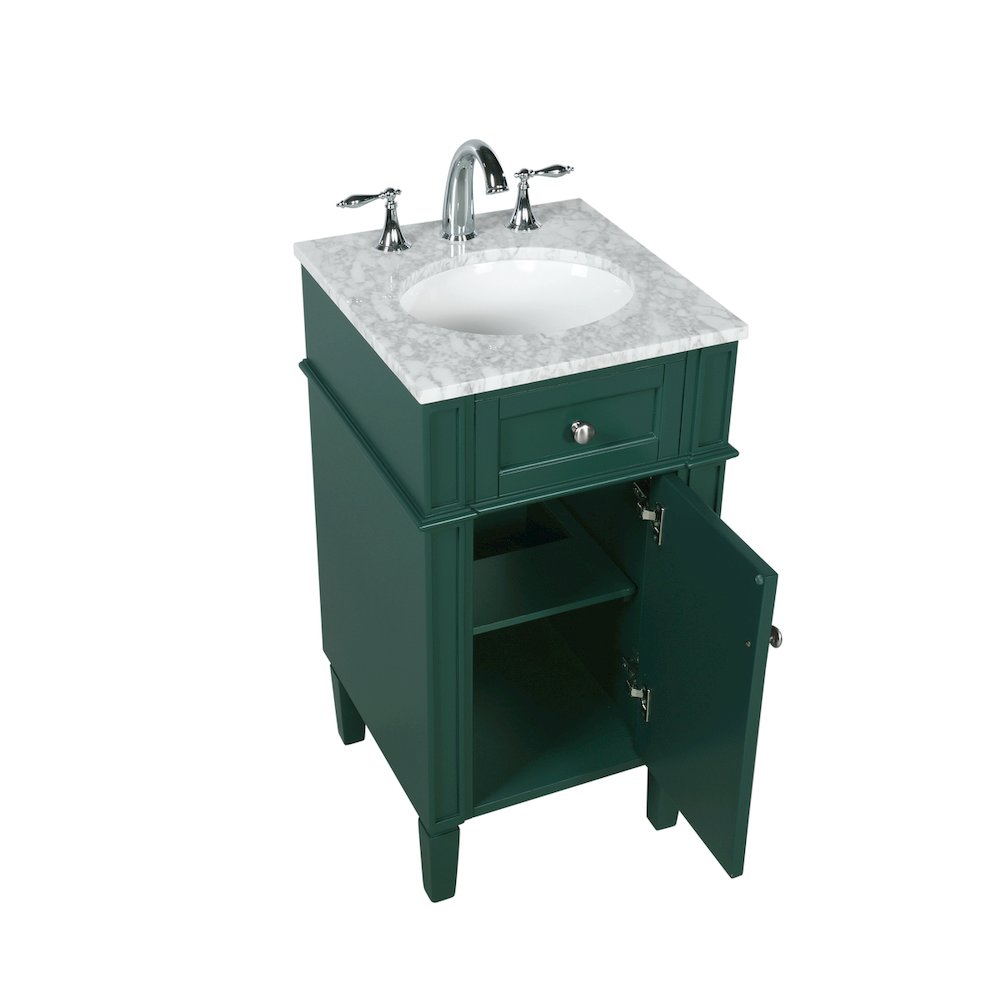 18 inch Single bathroom vanity in green