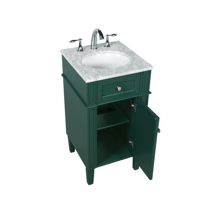 18 inch Single bathroom vanity in green