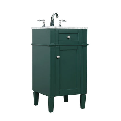 18 inch Single bathroom vanity in green