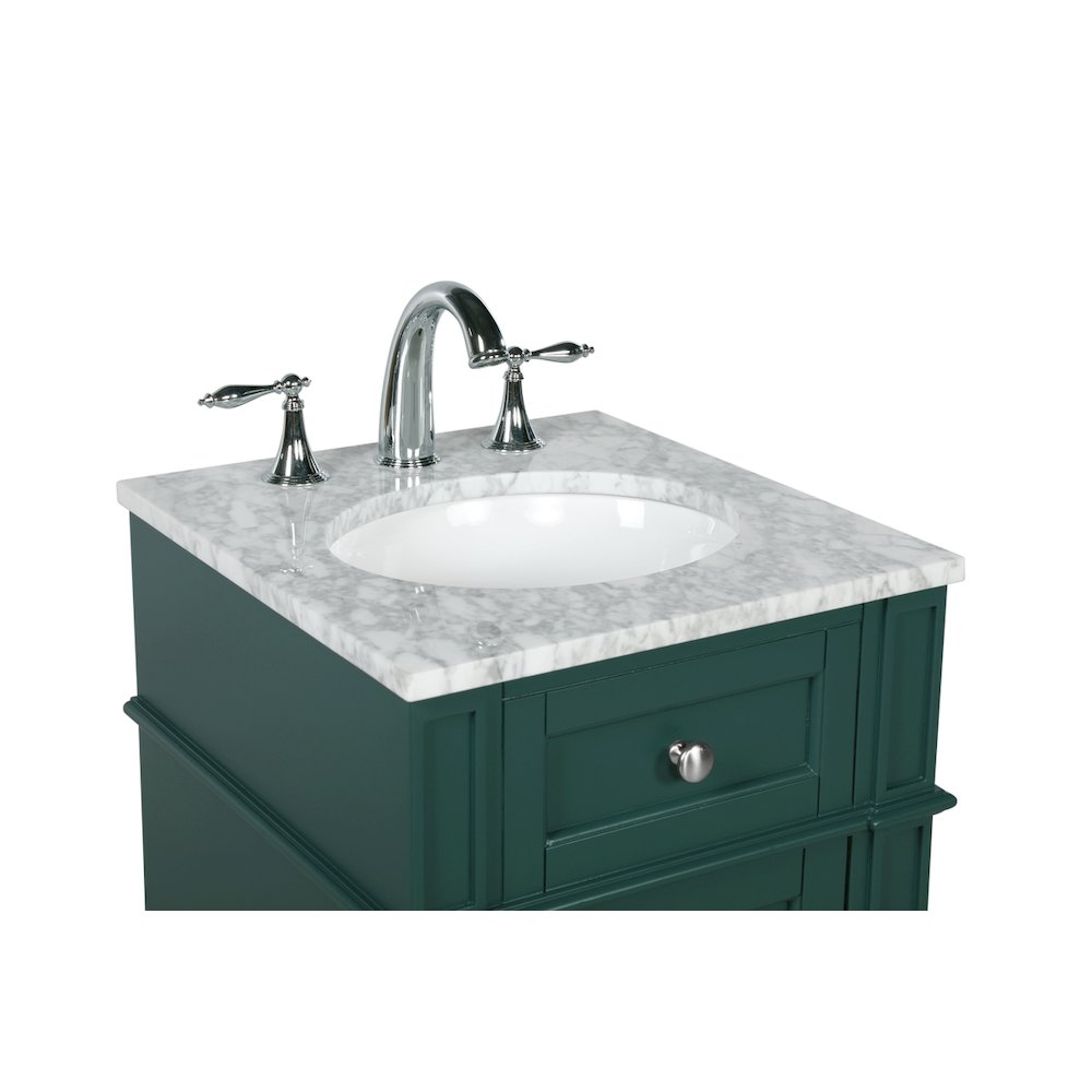 18 inch Single bathroom vanity in green