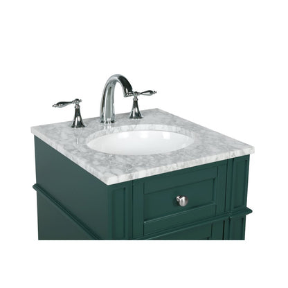 18 inch Single bathroom vanity in green