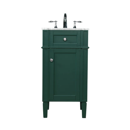 18 inch Single bathroom vanity in green