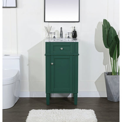 18 inch Single bathroom vanity in green