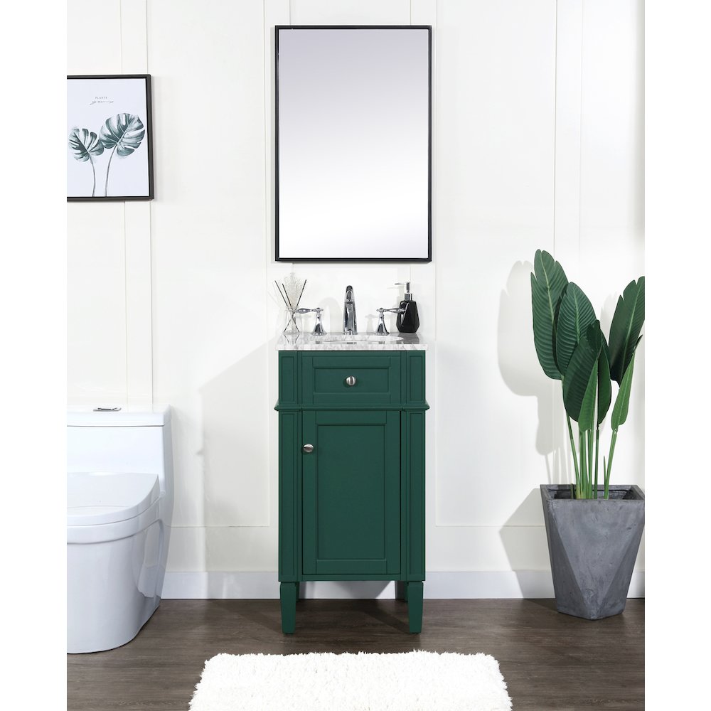 18 inch Single bathroom vanity in green