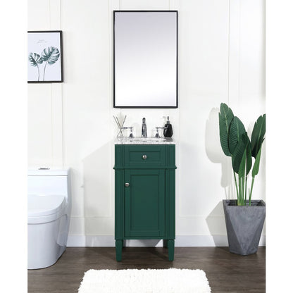18 inch Single bathroom vanity in green