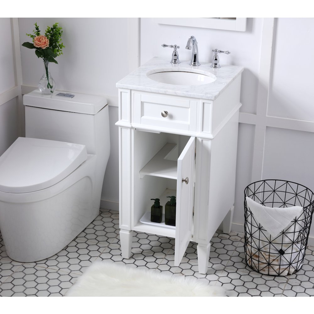18 in. Single Bathroom Vanity set in white