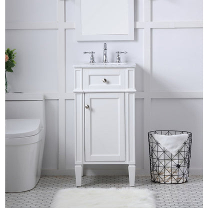 18 in. Single Bathroom Vanity set in white