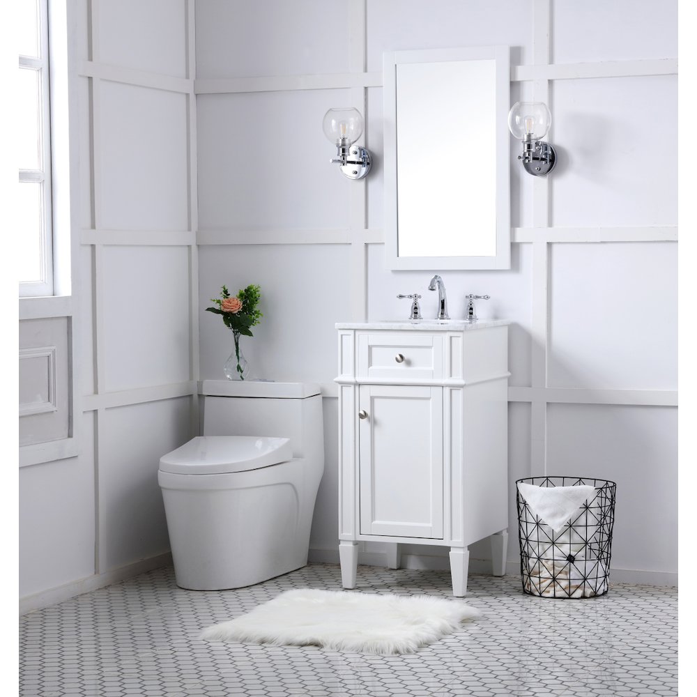 18 in. Single Bathroom Vanity set in white