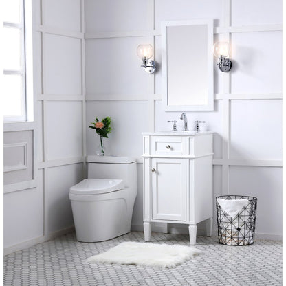 18 in. Single Bathroom Vanity set in white