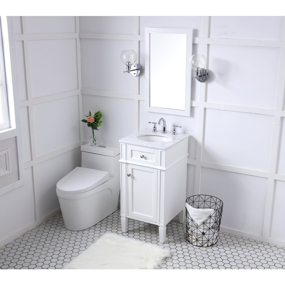 18 in. Single Bathroom Vanity set in white