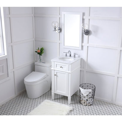 18 in. Single Bathroom Vanity set in white