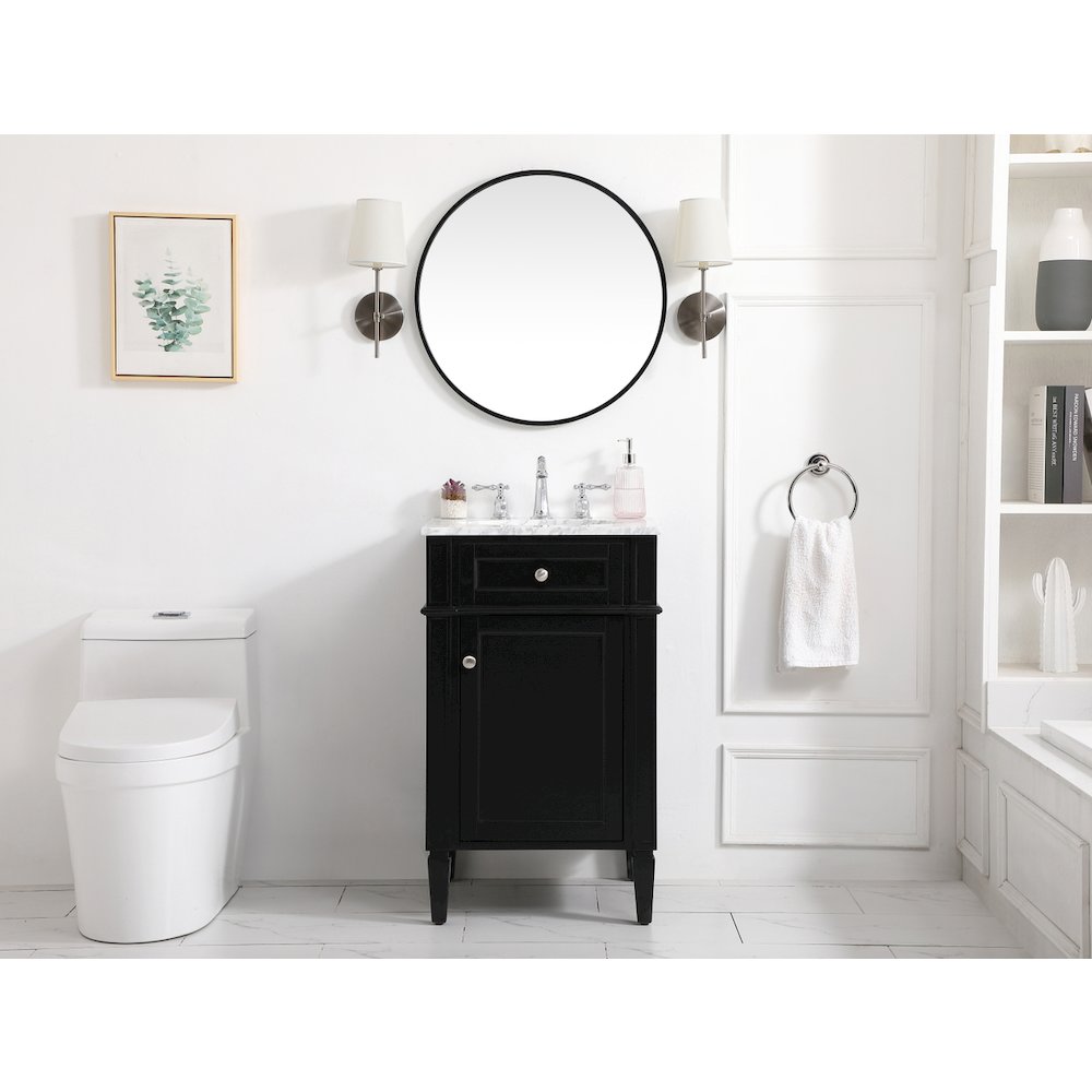 21 inch Single bathroom vanity in black