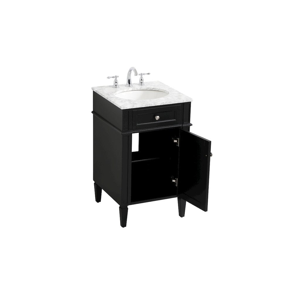 21 inch Single bathroom vanity in black