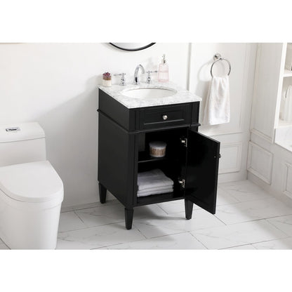 21 inch Single bathroom vanity in black