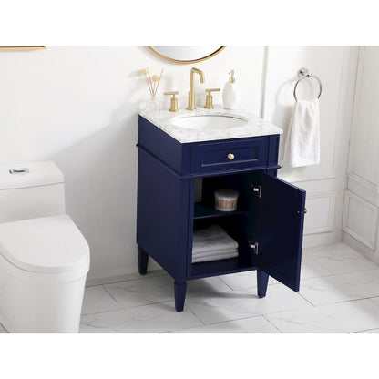 21 inch Single bathroom vanity in blue
