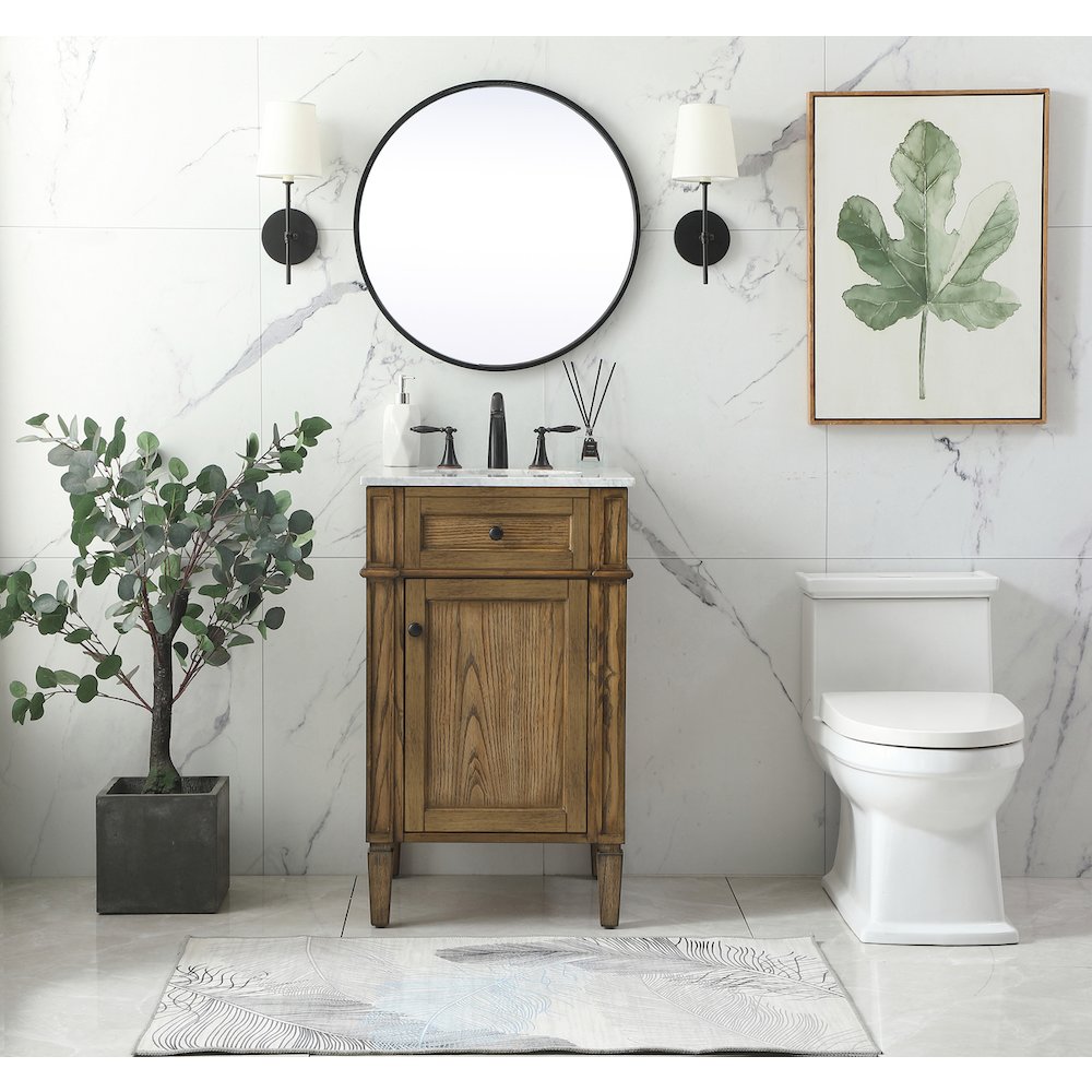 21 inch Single bathroom vanity in driftwood