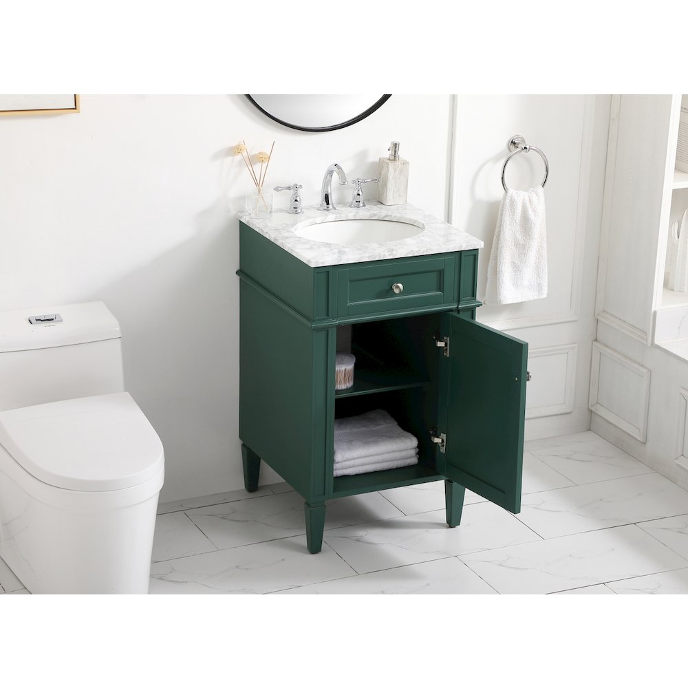 21 inch Single bathroom vanity in green