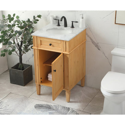 21 inch Single bathroom vanity in natural wood
