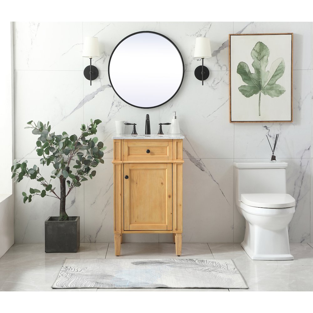 21 inch Single bathroom vanity in natural wood