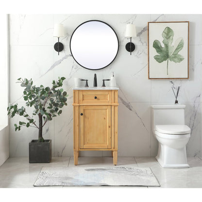 21 inch Single bathroom vanity in natural wood