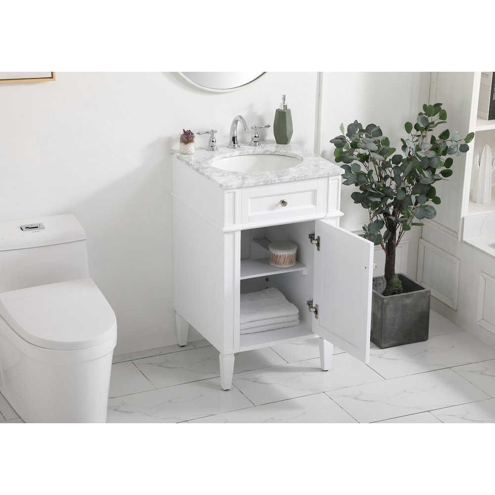 21 inch Single bathroom vanity in white