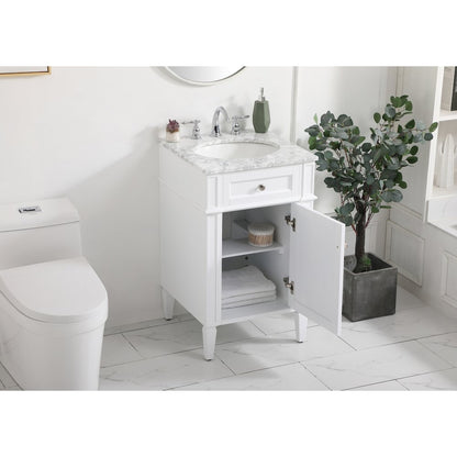 21 inch Single bathroom vanity in white