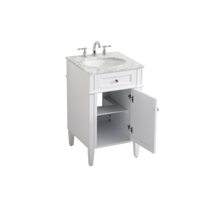 21 inch Single bathroom vanity in white