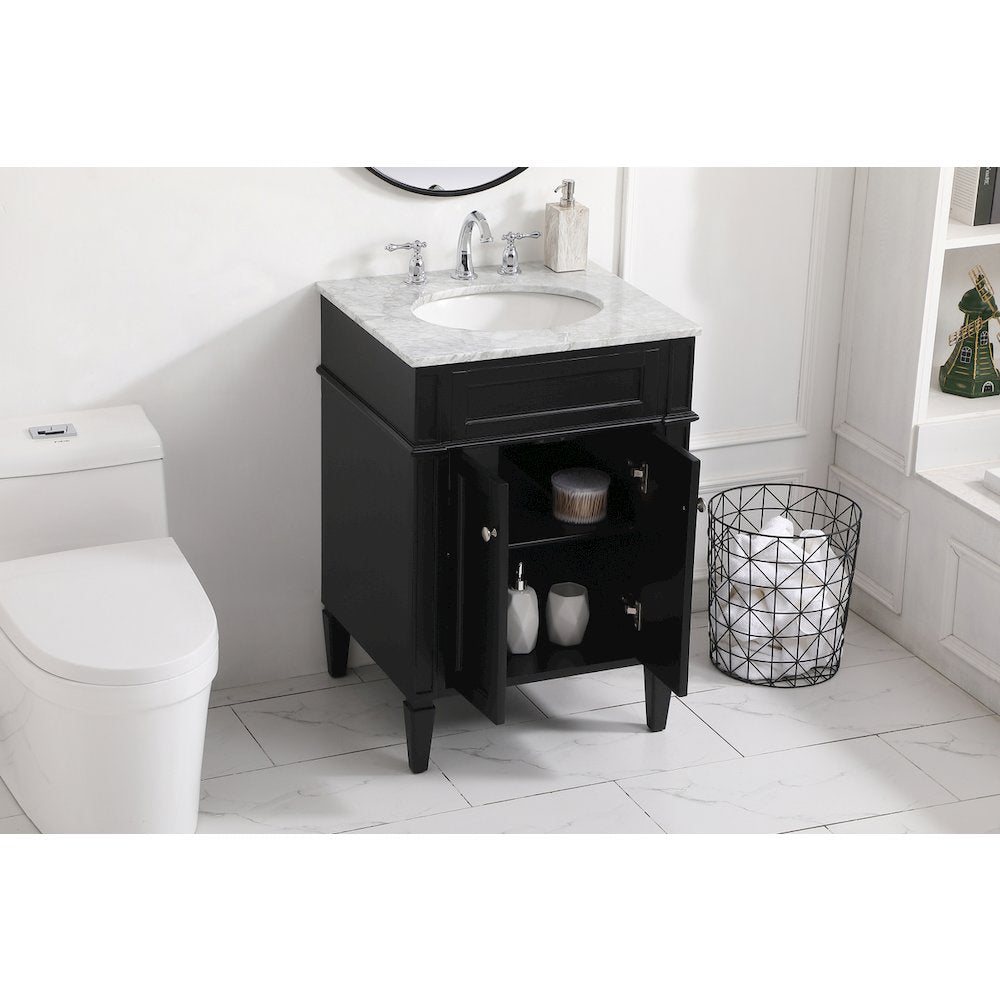 24 inch Single bathroom vanity in Black