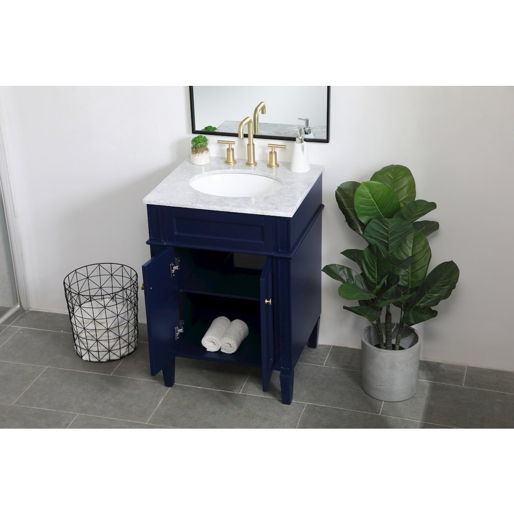 24 inch Single bathroom vanity in blue