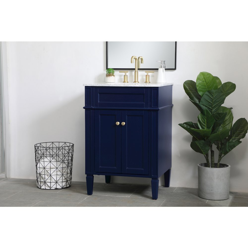 24 inch Single bathroom vanity in blue