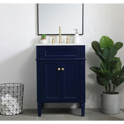 24 inch Single bathroom vanity in blue