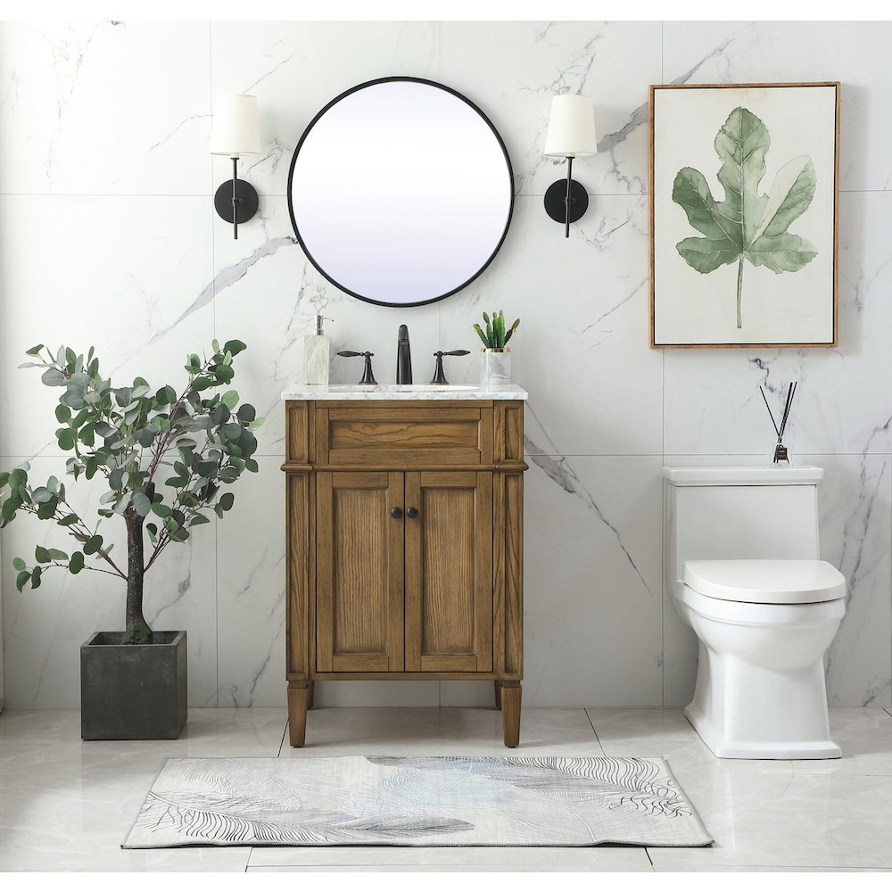 24 inch Single bathroom vanity in driftwood